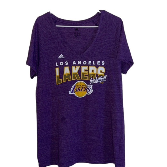 Adidas Los Angeles Lakers Basketball Woman’s Tee • Used • 2X - Picture 1 of 4
